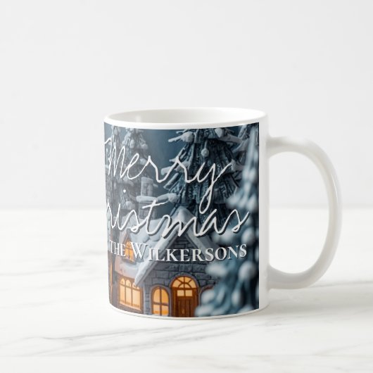 Gemütliches Winterdorf Benutzerdefinierter Name We Kaffeetasse (Rechts)