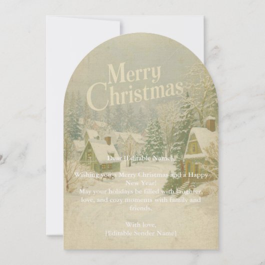 Gemütliches Winterdorf Frohe Weihnachtskarte - 12x Einladung (Rückseite)