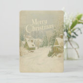 Gemütliches Winterdorf Frohe Weihnachtskarte - 12x Einladung (Stehend Vorderseite)