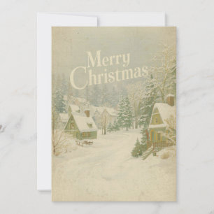 Gemütliches Winterdorf Frohe Weihnachtskarte - 5x7 Einladung
