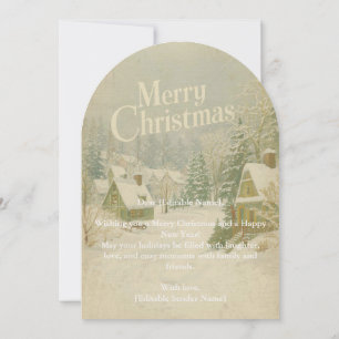 Gemütliches Winterdorf Frohe Weihnachtskarte - 5x7 Einladung