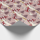 Gemütliches Winterdorf Geschenkpapier (Ecke)