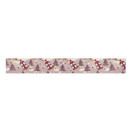 Gemütliches Winterdorf-Geschenkpapier Ripsband