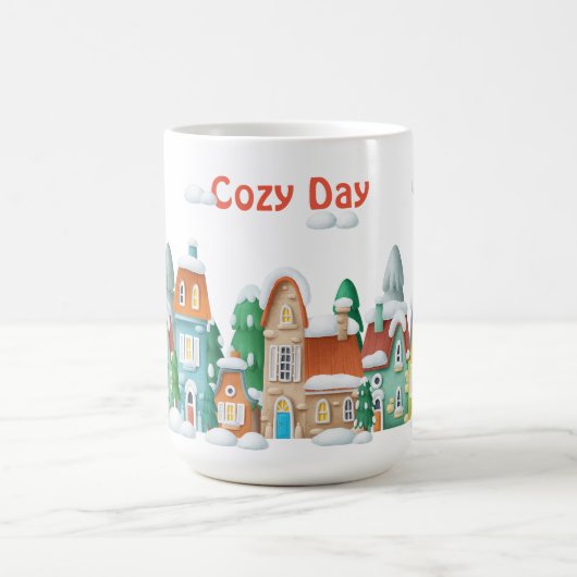 Gemütliches Winterdorf - Snowy Holiday Scene Kaffeetasse (Mittel)