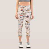 Gemütliches Winterdorf-Szenenmuster Capri Leggings (Vorderseite)
