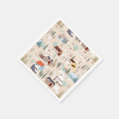 Gemütliches Winterdorf-Szenenmuster Serviette (Ecke)