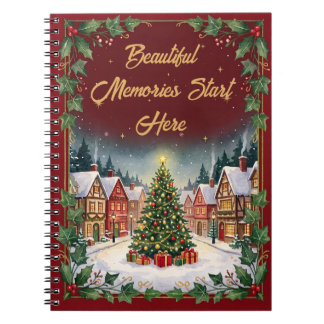 Gemütliches Winterdorf Weihnachtsnotizbuch Notizblock