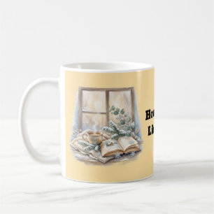 Gemütliches Winterfenster-Aquarell Kaffeetasse