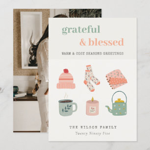 Gemütliches Winterfoto Essentials Saisongrüße Feiertagskarte