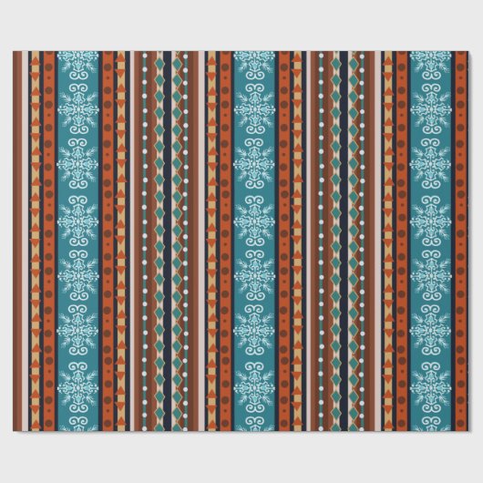 Gemütliches Wintermuster Geschenkpapier (Flach)