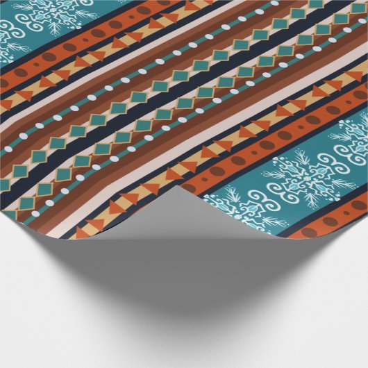 Gemütliches Wintermuster Geschenkpapier (Ecke)