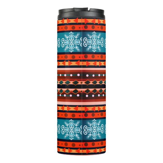 Gemütliches Wintermuster Thermosbecher (Rückseite)