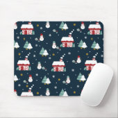 Gemütliches Winternachtsdorf und Snowmen Mousepad (Mit Mouse)