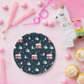 Gemütliches Winternachtsdorf und Snowmen Pappteller (Party)