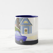 Gemütliches Winternachtsdorf Zweifarbige Tasse (Mittel)
