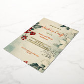 Gemütliches Winterschneegrün Weihnachts-Party Folieneinladung (Gedreht)