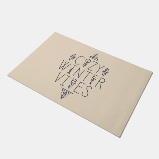 Gemütliches Wintervibes Design Fußmatte (Schrägansicht)