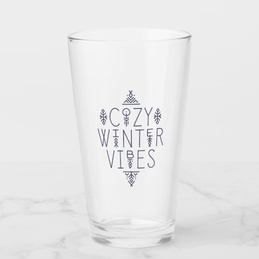 Gemütliches Wintervibes Design Glas (Vorderseite)