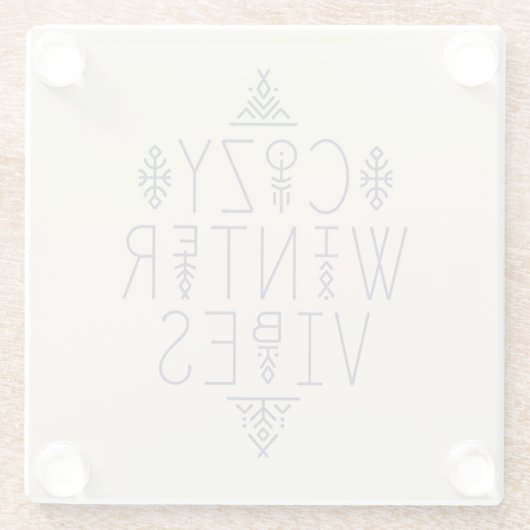 Gemütliches Wintervibes Design Glasuntersetzer (Rückseite)