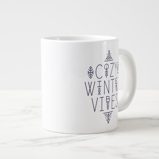 Gemütliches Wintervibes Design Jumbo-Tasse (Vorderseite Rechts)