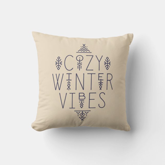 Gemütliches Wintervibes Design Kissen (Vorderseite)