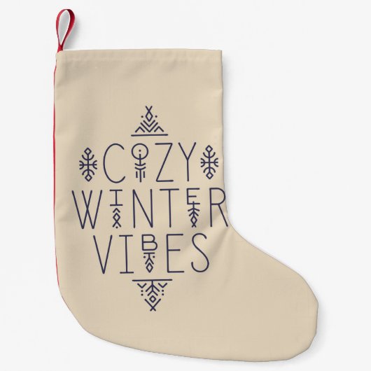 Gemütliches Wintervibes Design Kleiner Weihnachtsstrumpf (Vorderseite)