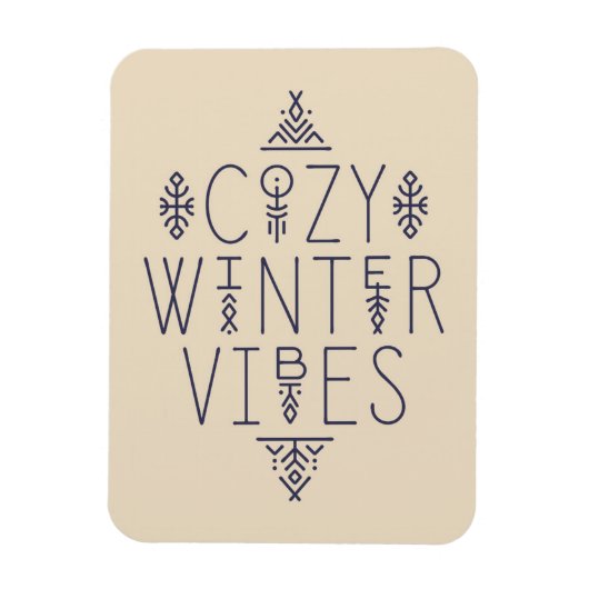 Gemütliches Wintervibes Design Magnet (Vertikal)