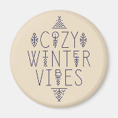 Gemütliches Wintervibes Design Magnet (Vorne)