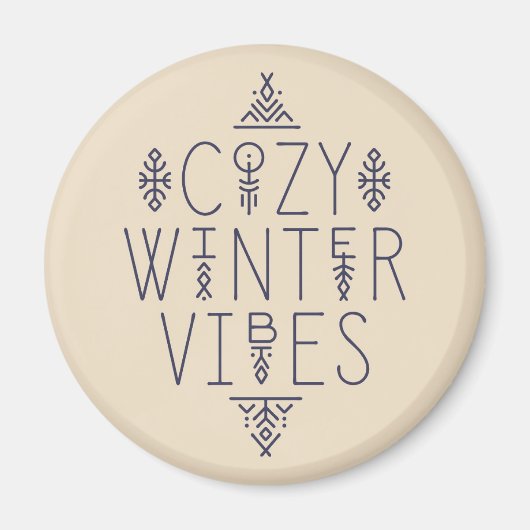Gemütliches Wintervibes Design Magnet (Vorne)