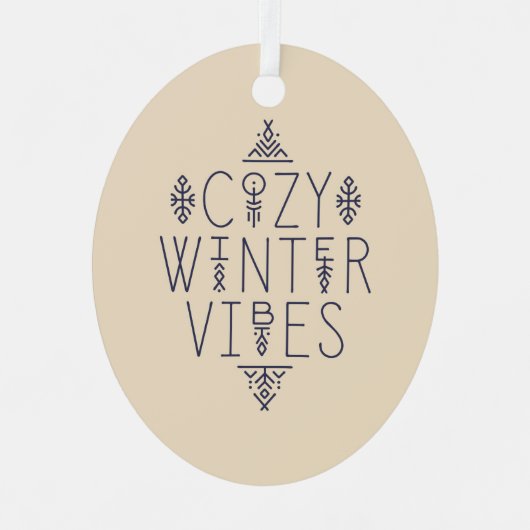 Gemütliches Wintervibes Design Ornament Aus Metall (Vorderseite)