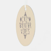 Gemütliches Wintervibes Design Ornament Aus Metall (Vorderseite links)