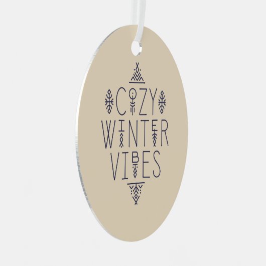 Gemütliches Wintervibes Design Ornament Aus Metall (Vorderseite Rechts)