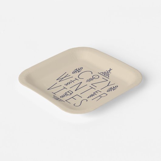 Gemütliches Wintervibes Design Pappteller (Gewinkelt)