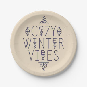 Gemütliches Wintervibes Design Pappteller
