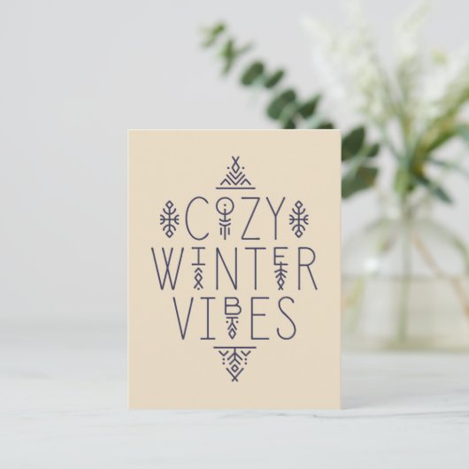 Gemütliches Wintervibes Design Postkarte (Stehend Vorderseite)