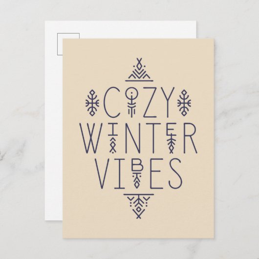 Gemütliches Wintervibes Design Postkarte (Vorne/Hinten)