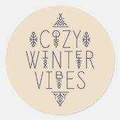 Gemütliches Wintervibes Design Runder Aufkleber (Vorderseite)