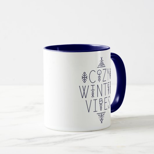Gemütliches Wintervibes Design Tasse (VorderseiteRechts)