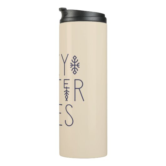 Gemütliches Wintervibes Design Thermosbecher (Nach rechts gedreht)