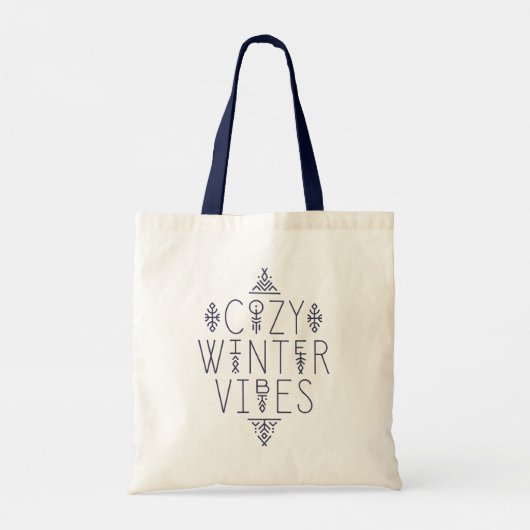 Gemütliches Wintervibes Design Tragetasche (Rückseite)
