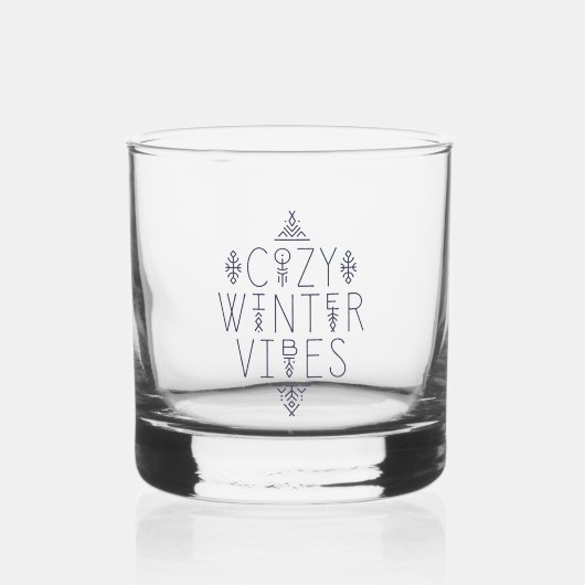 Gemütliches Wintervibes Design Whiskyglas (Vorderseite)