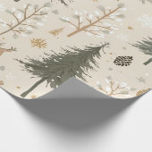 Gemütliches Winterwaldmuster Geschenkpapier (Ecke)