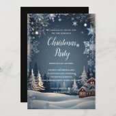 Gemütliches Winterwunderland Weihnachten Party Einladung (Vorne/Hinten)