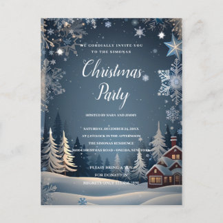 Gemütliches Winterwunderland Weihnachten Party Postkarte