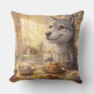 Gemütliches Wolf Frühstückskissen Kissen