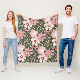 Gemütliches Woodland Ladybugs & Wildblume Earthy C Fleecedecke