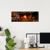 Gemütliches Zuhause-Fireplace-Szenario Poster (Heimbüro)