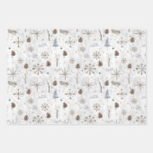 Gemütliches Zuhause Pink/Aquamarin Twig & Pinecone Geschenkpapier Set (Vorderseite 3)