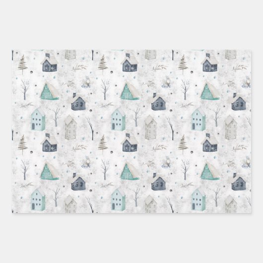 Gemütliches Zuhause Pink/Aquamarin Twig & Pinecone Geschenkpapier Set (Vorderseite 2)