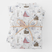 Gemütliches Zuhause Pink/Aquamarin Twig & Pinecone Geschenkpapier Set (Beispiel)